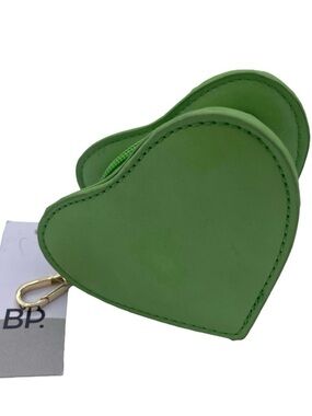 BP Nordstrom coin pouch/ headphone case holder heart shape bright green